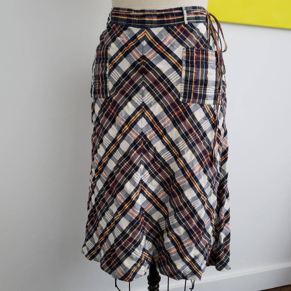 RALPH LAUREN - Plaid midi skirt - Size 10